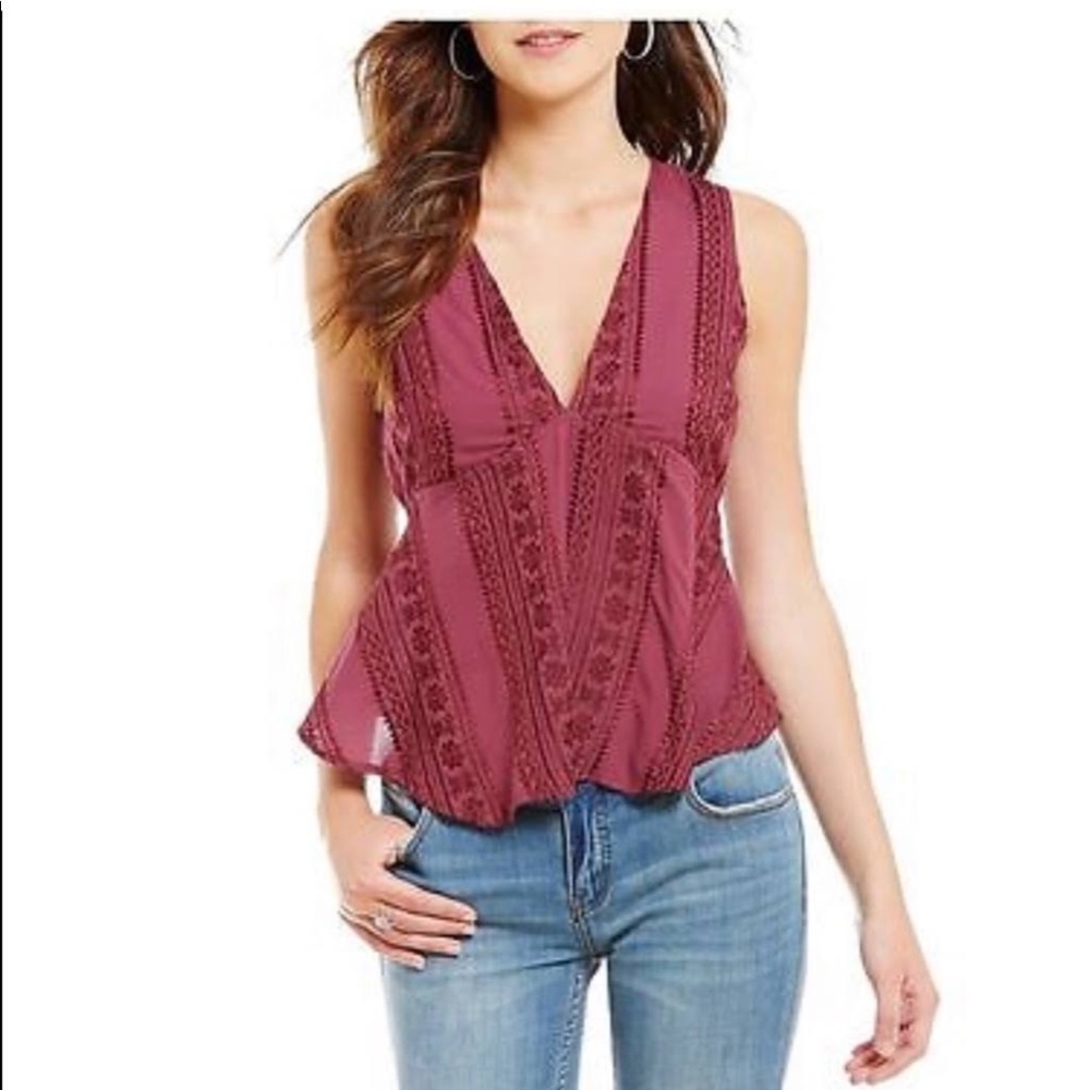Free People red/purple top